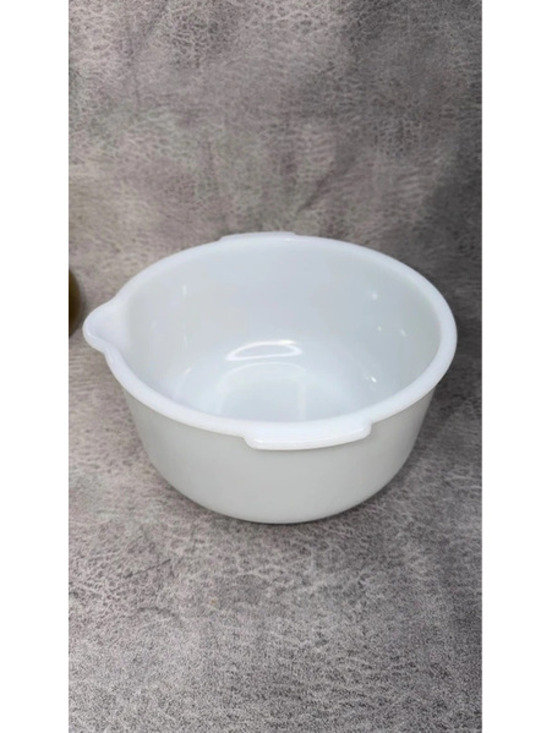 Glasbake Other - Vintage Glasbake Sunbeam White Milk Glass Mixing Bowl Double Pour Spout 8" MCM